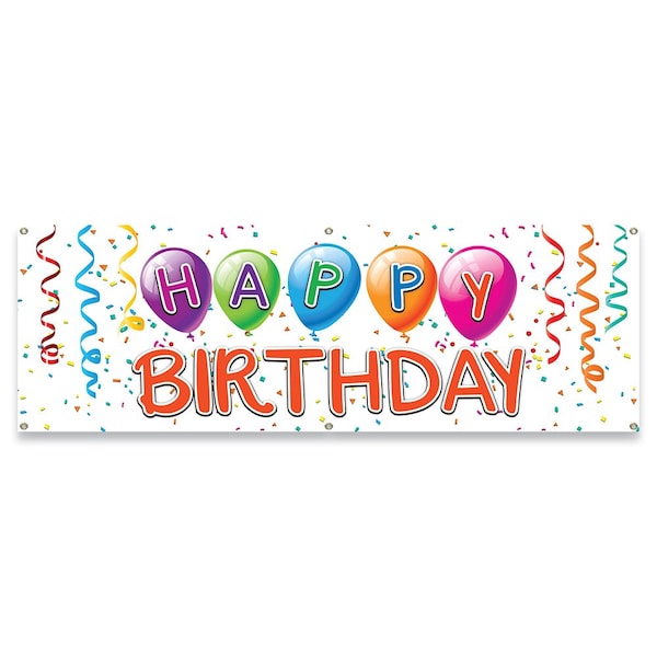 Signmission Happy Birthday1 Banner Concession Stand Food Truck Single Sided B-72-30083 - main